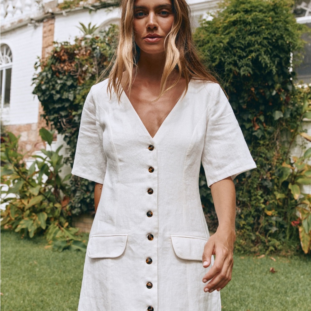 VrgGrl Grace Button-Down linen Dress
